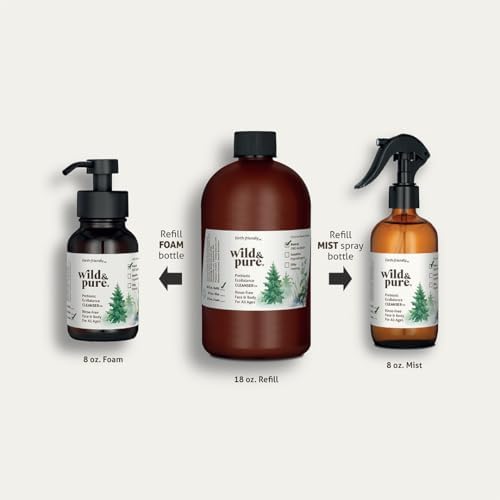 Wild & Pure Sensitive Skin Spray Body Wash (4oz) | Cleanser, Deodorizer, Moisturizer for Face, Hands, Body & Below the Belt | pH-Balanced, Microbiome-Friendly | EcoBalance Refillable Skincare - Image 6