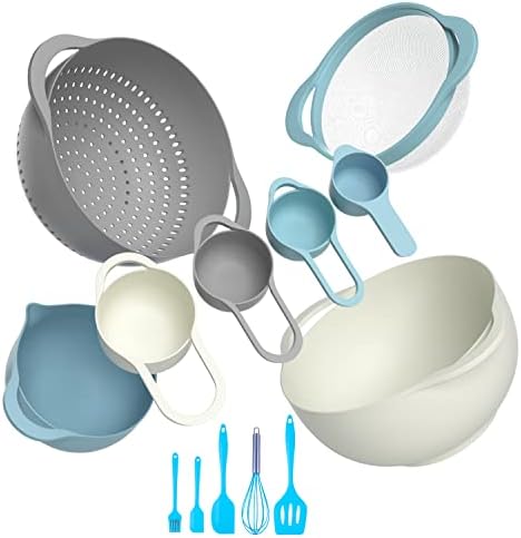 13 Pcs Mixing Bowls Set, RV Camping Accessories Set, Apartment Kitchen Gadget Easy Storage, Inculding Measuring Cups Colander Sifter Large Bowl Whisk Scraper, Great for Cooking and Baking, No BPA - Image 2
