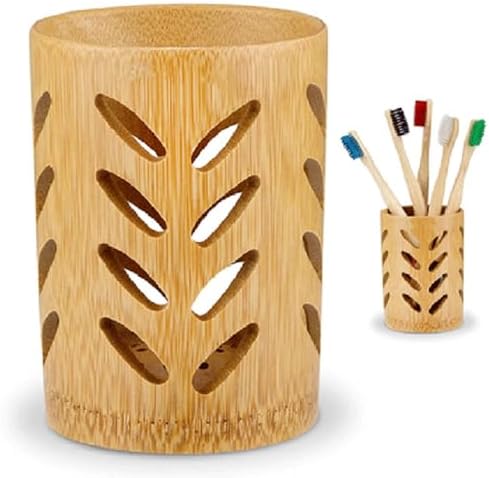 Leaf Shape Toothbrush Holder, Bamboo - Image 2