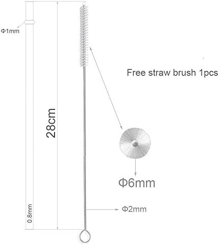 Dakoufish BPA-Free 12 Piece 9 Inch Reusable Clear Plastic Glitter Sparkle Drinking Straw Plus one Cleaning Brush (Clear,9inch) - Image 3