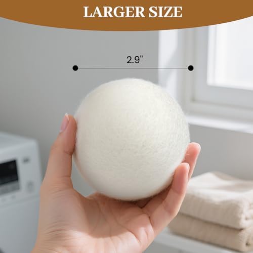 Wool Dryer Balls Handmade 3 Pack XL, Laundry Dryer Lint Balls, Reusable New Zealand Wool Natural Fabric Softener Essentials, Replace Dryer Sheets, Wrinkles Free, Shorten Drying Time - Image 2