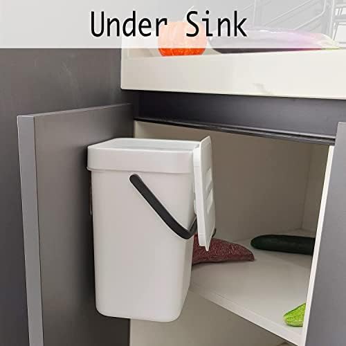 LALASTAR Compost Bin Indoor Kitchen Sealed, Hanging Small Trash Can with Lid Under Sink for Kitchen, Food Waste Bin for Countertop, Mountable Garbage Can for Bathroom, RV, 5L/1.3 Gal, White - Image 4