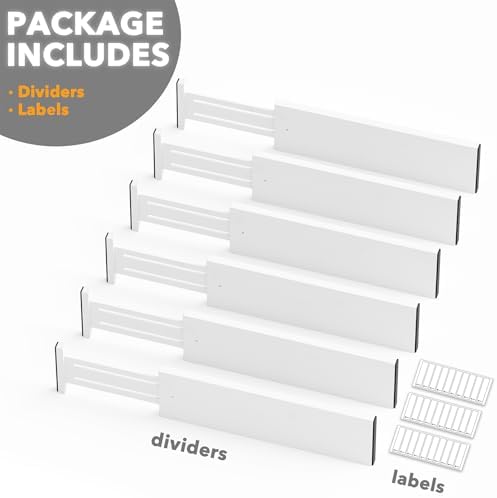 SpaceAid Bamboo Dresser Drawer Dividers 6 Pack, 4.65“ High Adjustable 17“-22” Drawer Organizers, Expandable Organization for Clothing, Clothes, Dressers, White - Image 7