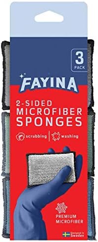 2-Sided Premium Microfiber Dish Sponge and Scrubber 3 Pack Variety - Heavy Duty Scouring Non-Scratch Multi-Surface - Image 5