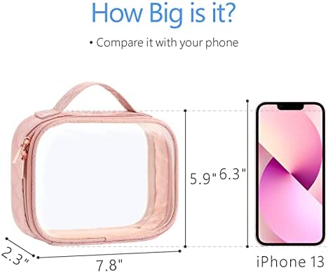 PACKISM Clear Makeup Bag Travel - TSA Approved Toiletry Bag, 3 Pack Pink - Image 3
