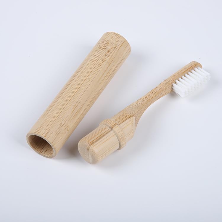 Folding Bamboo Toothbrush, Travel Toothbrush with Case Portable Kit - Image 3