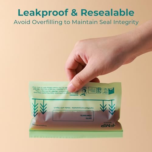 Fit Meal Prep 50 Pack 100% Compostable Snack Bags, 6.5 x 4.1" Resealable Food Storage Bags Snack Size, Plant-Based Freezer Bags for Food, ASTM D6400, US BPI & EU OK Compost Certified - Image 3