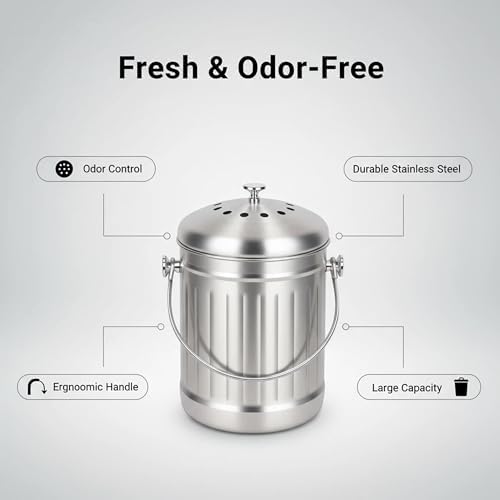 1.3 Gal Kitchen Countertop Compost Bin Countertop Composter - Image 5