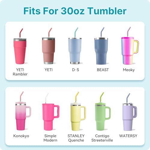 30 oz Straight Metal Straws with Silicone Tip for 30 oz Tumbler - Image 5