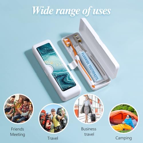 Toothbrush Travel Case - Colorful Pattern, Holder and Covers for Toothbrushes, Includes Tongue Scraper Case - Image 6