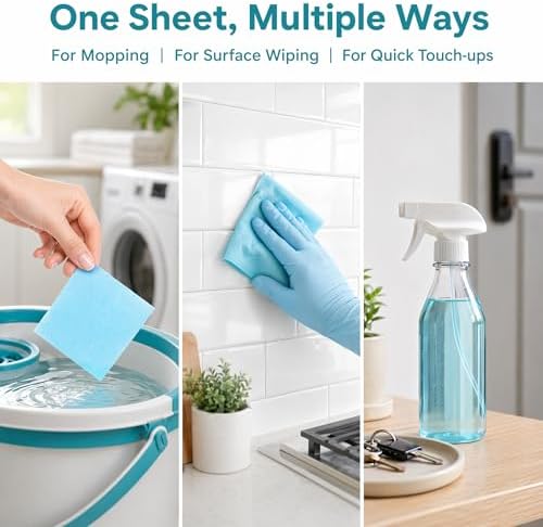 Multiple Effect the Floor Clean- 100 Piece, 2026 New Dissolvable Floor Clean Tablets for Mopping, Remove stubborn stains, Multiple Effect Floor Cleaner Tablet Sheets for All Floors (Blue) - Image 4