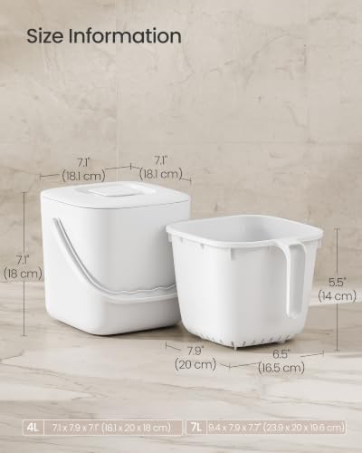 SONGMICS Compost Bin for Kitchen Counter, Plastic, 1-Gallon (4 L) - Image 7