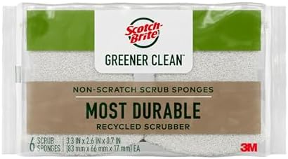 Scotch-Brite Greener Clean Non-Scratch Scrub Sponge, 6 Pack by Unknown