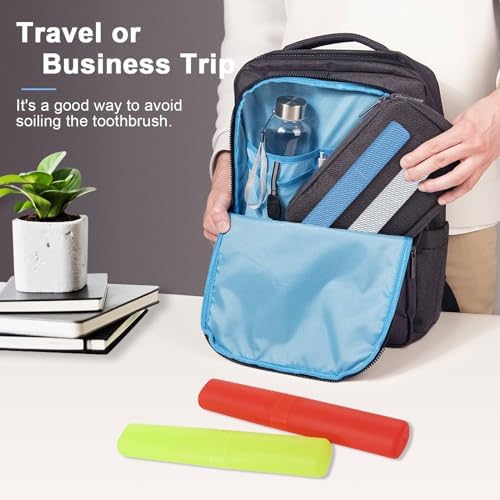 Mulbozy 4 Pack Portable Travel Toothbrush Case, Transparent Breathable Plastic Toothbrush Holder for Home, Travel, Business, Camping, School - Image 3