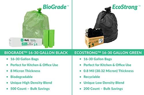 Reli. Biodegradable 16-25 Gallon Trash Bags | 500 Count Bulk | Green - Image 5