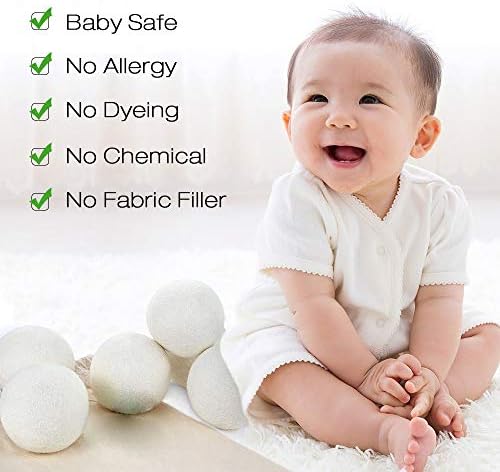 Raffaelo Wool Dryer Balls XL Reusable Natural Fabric Softener, Set of 6 - Image 3