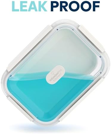 Infusion Pro Collapsible Food Storage Containers with Lid & Vent, Clear Stacking Silicone Food Container Set : Microwaveable, Freezer and Dishwasher Safe, Set of 3, Coconut Milk - Image 4