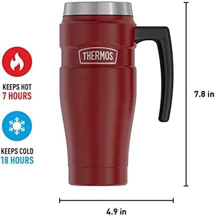 THERMOS Stainless King Vacuum-Insulated Travel Mug with Handle - 16oz, Rustic Red, Thermos Tumbler for Hot/Cold Drinks, Leak-Proof & Sweat-Proof Stainless Steel Coffee Mug with Lid (Pack of 4) - Image 6