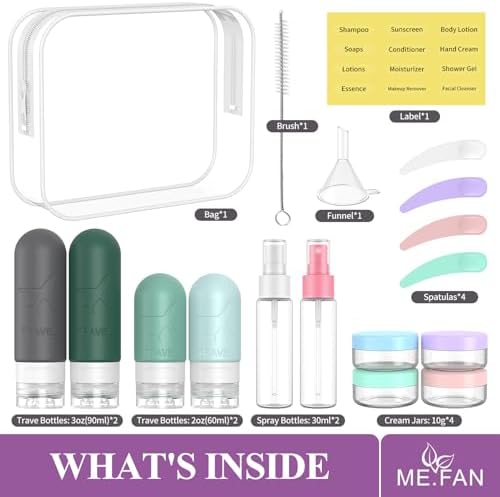 ME.FAN 18 Pack Travel Bottles for Toiletries, TSA Approved, Blue - Image 2