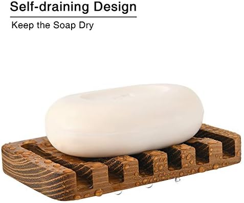 Wooden Soap Dishes for Bathroom Shower,Teak (2P) - Image 2