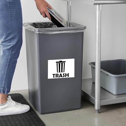 Trash Recycle Compost Stickers Set of 3 Recycle Sticker Vinyl Decal for Recycle Bin, Compost Bin, Trash Can Symbol to Organize Garbage containers Trash Can (Trash White, 10x7inch) - Image 3