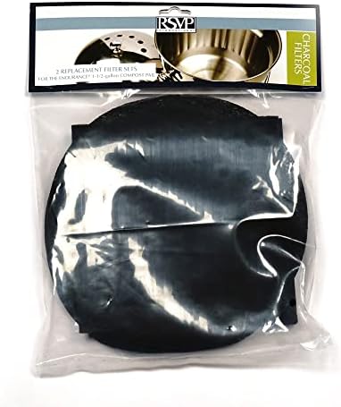 RSVP International Charcoal Compost Bin Filter 2-Piece Set Helps Keep Kitchen Smelling Fresh, Replacement - 1/2 Gallon Bin/Pail by RSVPInternational