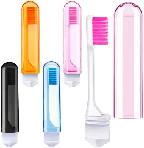 Patelai 4 Pcs Travel Toothbrush Mini Foldable with Case,Warm Color by Patelai