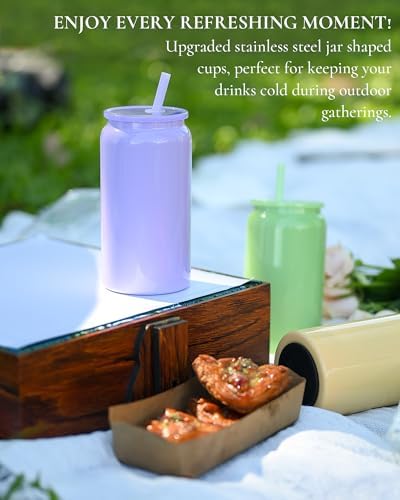 16 oz Sublimatable Tumbler, Insulated Tumbler with Straw - Image 6