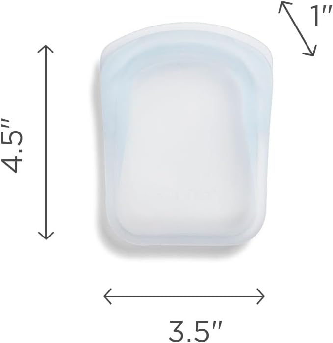 Stasher Silicone Reusable Food Storage Bag, 4 Oz | Aqua | Pack of 2 | BPA Free | Leak-free