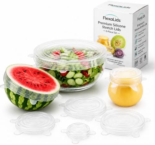 Premium 8-Piece Silicone Stretch Lid Set with Extra Large 11” Cover – Reusable BPA-Free Eco-Friendly Bowl Covers – Universal Airtight Leak-Proof Seal for Pots, Bowls & Fruit by Unknown
