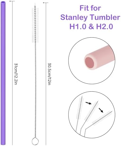 Tomorotec 7PCS Silicone Drinking Straws Fit for Stanley 40 oz 30 oz Tumbler - Image 4