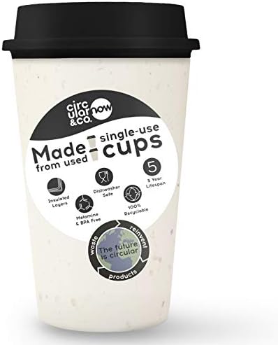Circular&Co. NOW- World's First Reusable Coffee Cup Made from Recycled Paper Cups, Cosmic Black (12oz) by CircularCo