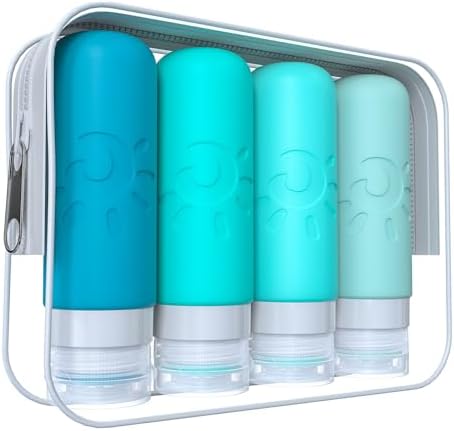 Zafit Travel Bottles for Toiletries, TSA Approved Travel Containers 3oz Leak Proof Travel Tubs Refillable Liquid Travel Accessories for Shampoo Conditioner Lotion Body Wash(Multicolored H) by ZAFIT