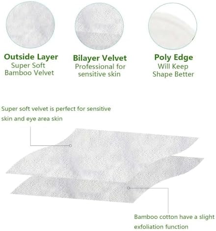28 Pack Reusable Makeup Remover Face Pads with Laundry Bag Washable Soft and Comfortable Cleaning Face Skin,Washable Bamboo Cotton Rounds White - Image 4