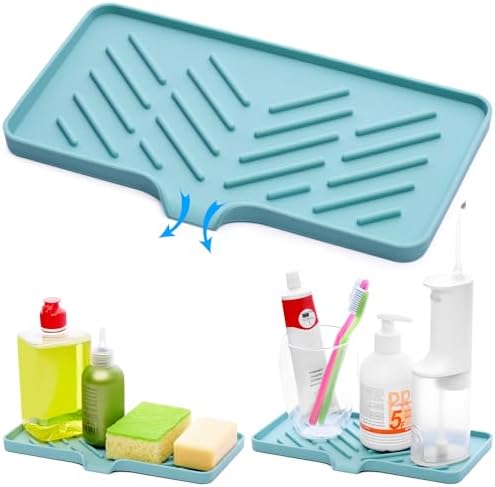 1 Pc Light Green Silicone Sponge Holder - Sink Tray for Soap and Sponge Organization by AGCOMPANY