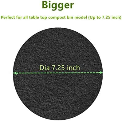 Compost Filters for Countertop Bin Dia7.25 Inch x 0.4 Inch (6 Pack) - Image 2