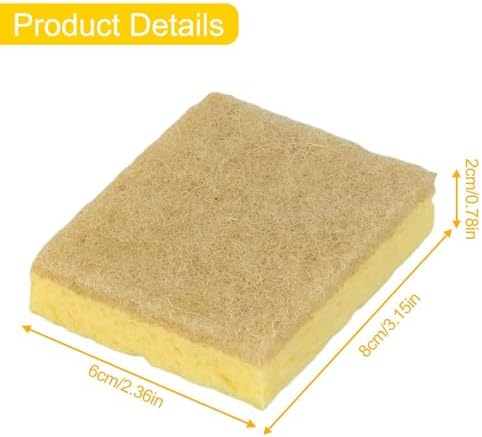 Kitchen Sponges with Scrub, Plastic Friendly Washing Up Pads, Non Scratch Natural Sisal and Cellulose Dish Cleaning Set for - Image 5