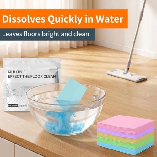 100/150/200/300pcs Floor Cleaning Tablets, Multi-Surface Floor Cleaning Tablets, Concentrated Cleaner Multiple Effect the Floors Clean for Tile,Hardwood (Blue-100pcs) - Image 3