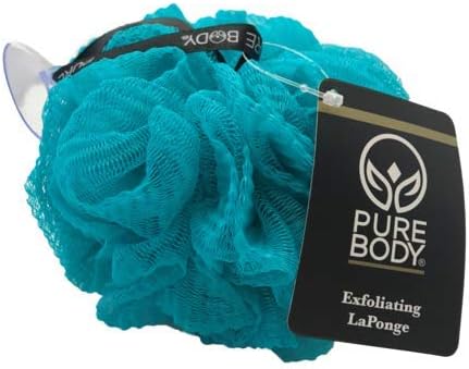 Large Bath Sponge Pack of 3 – Gentle Exfoliation Loofahs with Suction Cup for Easy Drying, Soft 70G Mesh Poufs for All Skin Types, Lather for Daily Use (Tropical Green)