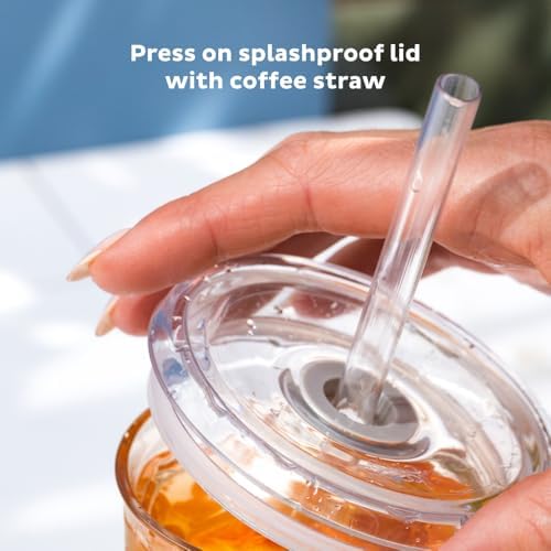 KeepCup Cold Cup - Brew Cork Tempered Glass Ice Coffee Tumbler with Recovered Cork Band, Lid and Straw - 12oz (340ml) - Image 2