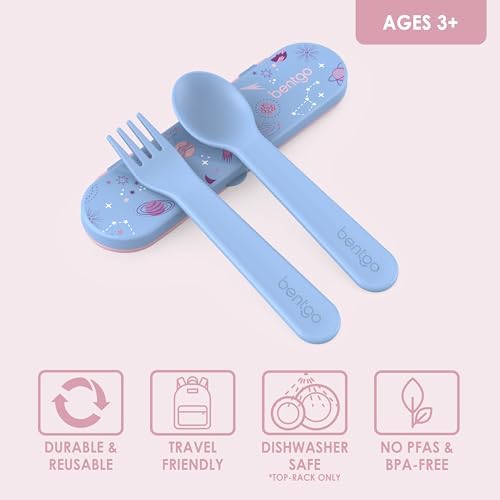 Bentgo Kids Plastic Utensil Set with Fork, Spoon, & Storage Case - Image 3