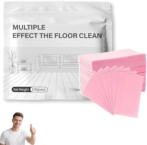 100 Pcs Multi-surface Floor Cleaning Tablets, Floor Cleaning Tablets Multi- Surface Cleaner, Multiple Effect the floors Clean, Concentrated Cleaner for Hardwood, Tile, Laminate & More (Pink) by Unknown