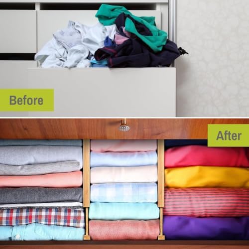 Homemaid Living Bamboo Drawer Organizer Adjustable and Expandable - Ideal Drawer Dividers for Kitchen, Dresser, Bedroom and Bathroom - Expandable Drawer Organizer Set of 4 - Water-Resistant Finish - Image 6