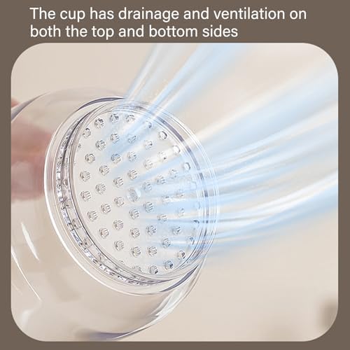 Breathable Toothbrush Travel Case, 2 in 1 Portable Travel Toothbrush Holder and Mouthwash Cup, Large Capacity Toothbrush Cup with Lid for School, Camping, Business Trip, Bathroom, Cruise (Beige) - Image 2