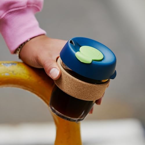KeepCup Brew Cork, Reusable Glass Tumbler with Natural Cork, Tall Coffee Cup 12oz / 340ml - Deep - Image 2