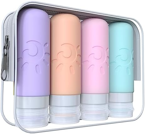 Zafit Travel Bottles for Toiletries, TSA Approved Travel Containers 3oz Leak Proof Travel Tubs Refillable Liquid Travel Accessories for Shampoo Conditioner Lotion Body Wash(Multicolored C) by ZAFIT