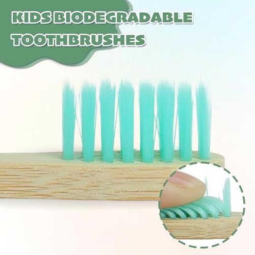 6 Pack Bamboo Kids Toothbrushes - Extra Soft Toothbrush for Kids - Natural Toothbrush Set Designed for Children Ages 3 and Up (Multicolor) - Image 2