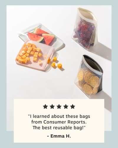 W&P Porter Silicone Reusable Storage Bag, Sandwich (34oz Flat), Blush, Food Storage Container, Microwave and Dishwasher Safe, Easy Cleaning - Image 6