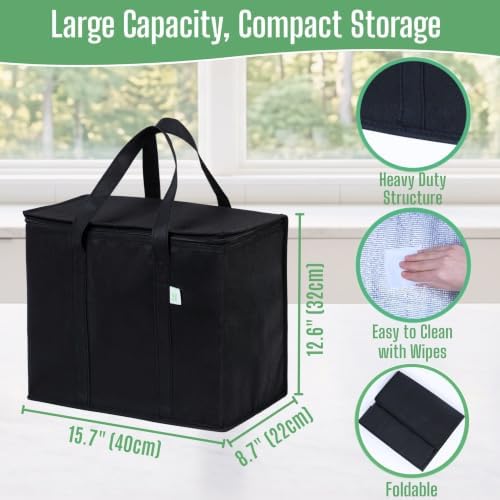 VENO 3 Pack Cooler Bag Insulated Grocery Bags for Food Delivery Heavy Duty - Image 2