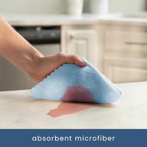 S&T INC. Microfiber Cleaning Cloth, 50 Pack, 11.8" x 11.8", Blue - Image 3
